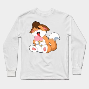 Fox with Strawberry Ice cream Long Sleeve T-Shirt